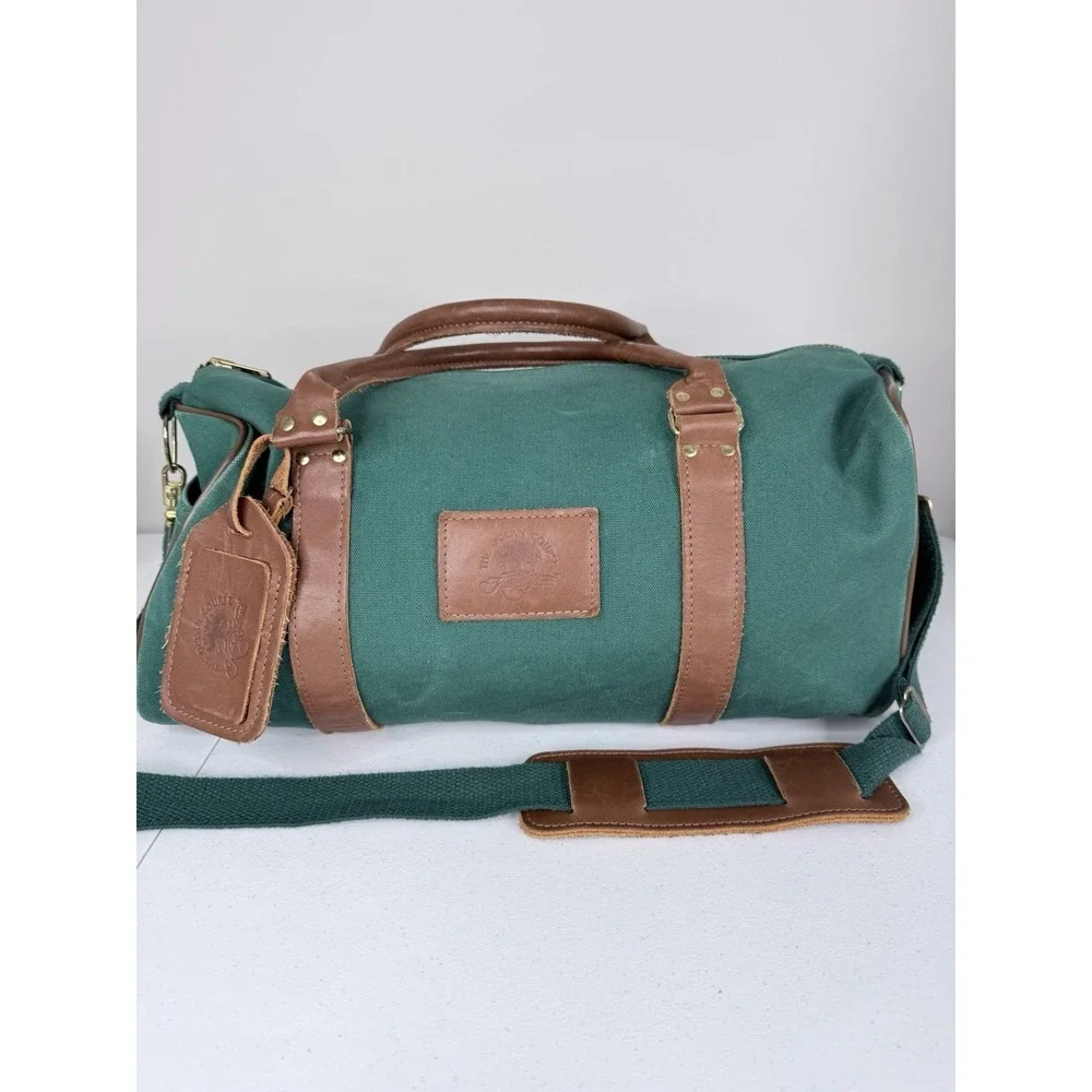 Vintage The Ocean Course Kiawah Island Green Canvas Leather Golf Duffle Bag